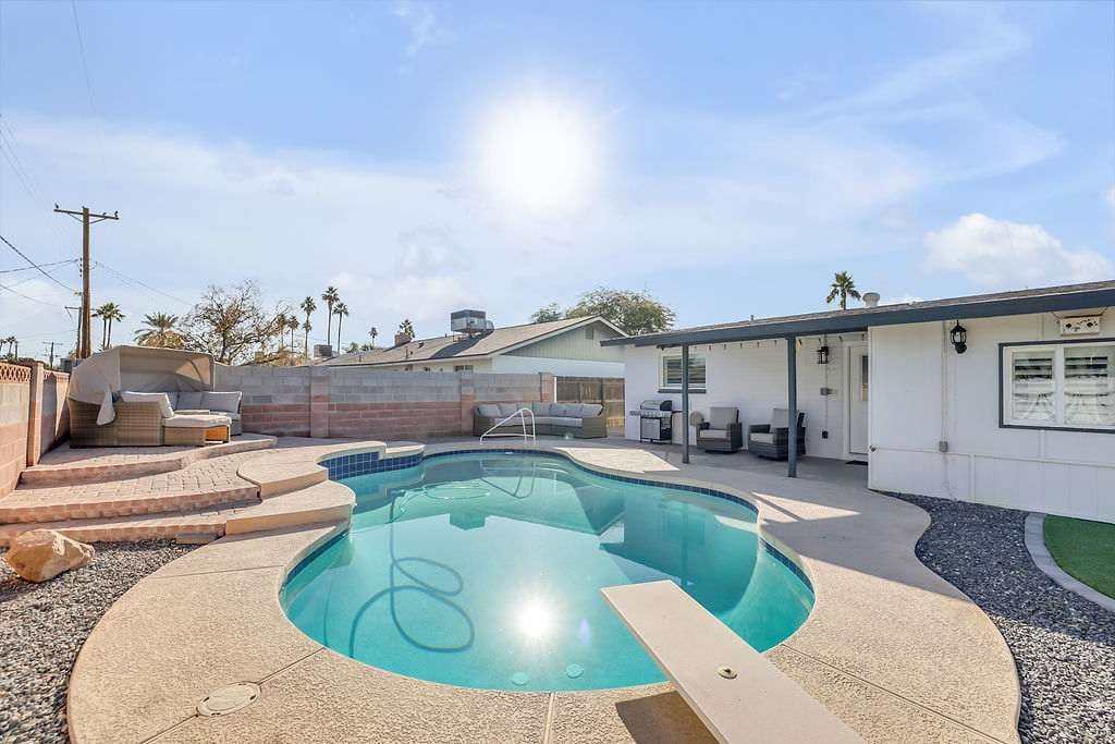 Pool with diving board