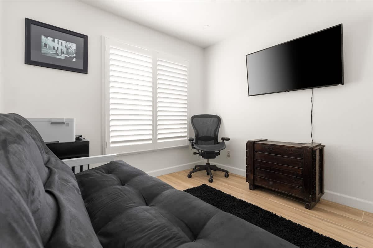 Futon with television